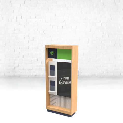 600 Modul | Tafel mit Flyerhalter / tief