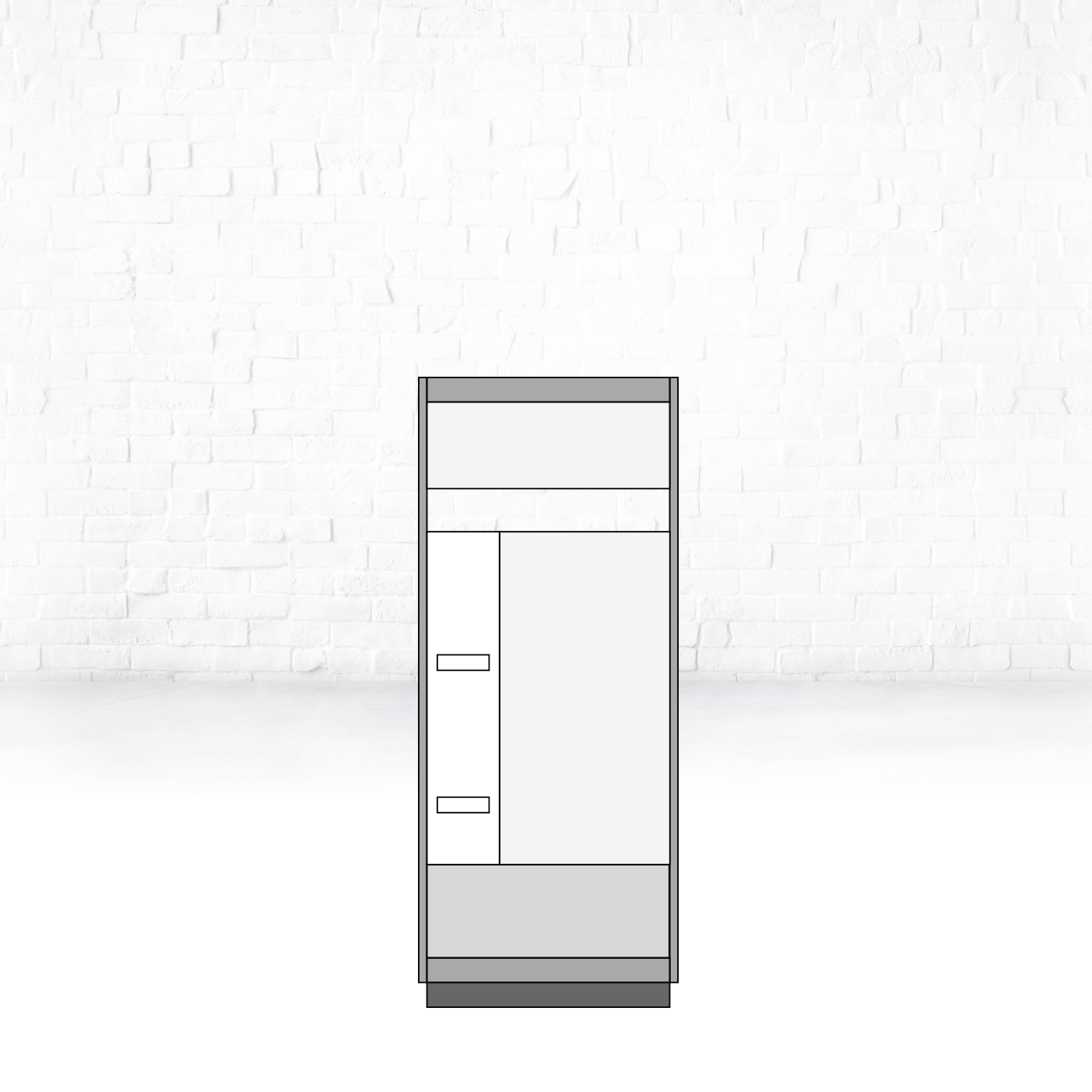 600 Modul | Tafel mit Flyerhalter / tief